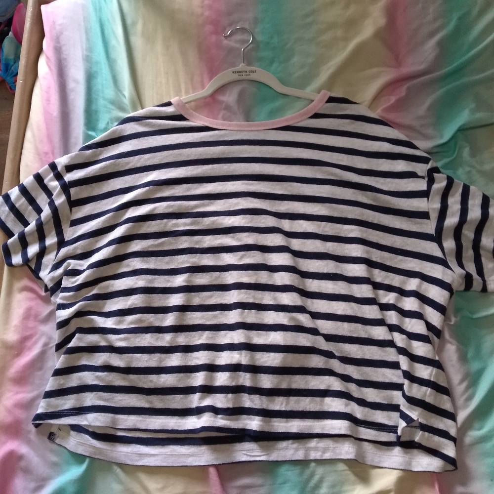 Blue and white striped shirt from Old Navy size XL